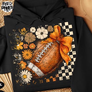 Retro Football Coquette Game Day Png, Preppy Floral Football Shirt Design, Girly Autumn Png, Touchdown Season Png, Football Mom Png