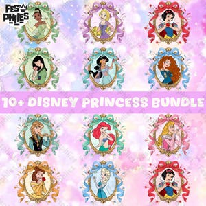 Movie Princess Png Bundle, Princess Movie Png, Retro Character Cartoon Png, Girls Princess Png, Kids Princess Png, Movie Princess Png