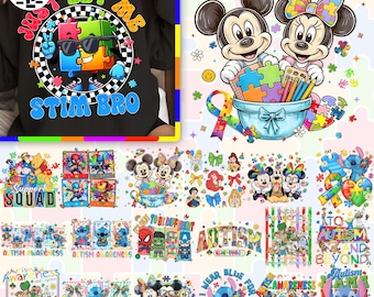 70+ Autismus Bewusstsein PNG Bundle, Es ist in Ordnung, anders zu sein Design, Autismus Puzzle Clipart, Art PNG, Autismus Mom Shirt Sublimationsdatei