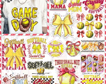 15+ Bundle Softball Game Day Png, Funny Softball Png, Softball Lovers Shirt Design, Sports Coquette Bow Png, Softball Mama Shirt Png