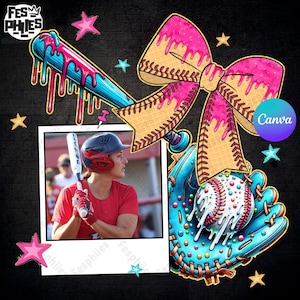 CUSTOM Canva Template Baseball Photo Insert Png, Dripping Baseball Canva Png, Baseball Mama Drip png, Custom Dripping Mama Baseball Png