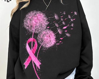 Never Give Up Png, Dandelion Breast Cancer PNG, Breast Cancer Awareness PNG, Pink Ribbon PNG, Breast Cancer Fighter Png, Breast Cancer Month
