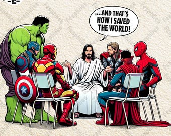 Funny That's How I Saved The World Jesus Superheroes Png, Funny Christian Png, Easter Cartoon Png, Jesus Easter Png, Superhero Easter Png