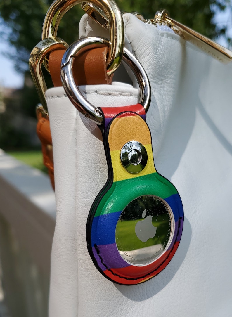 Rainbow AirTag Case, AirTag Keychain, Pride AirTag, AirTag Cover, Bag Air Tag Case, Tracker Tag Case, Target AirTag, Air Tag Key Chain image 3