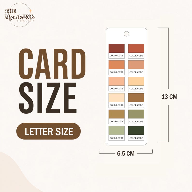 Printable Color Swatch Card | 12 Color Sample Sheet | A4 A5 US Letter ...