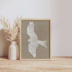 Linocut “Buse” – Hand-printed in black and white ink on FREE TREE paper