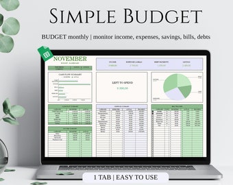 Budget Planner for Google Sheets | Monthly Budget Tracker |  Paycheck Budget Spreadsheet | Weekly Budget Template|Biweekly Budget, Financial