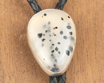 Handmade Sterling Silver Bolo Tie With a Stunning Montana Agate Stone, Handmade Wedding Bolo,  Natural Stone Bolo, Western Jewelry
