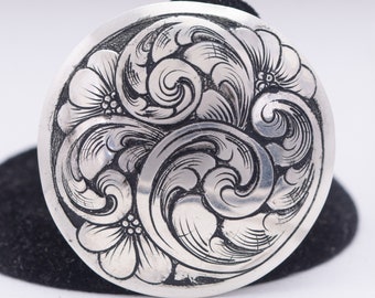 Silver Saddle Concho 1 inch, Bridle Rosettes, 1 inch Concho Sterling Silver Concho For Belts, Bag Making Supplies For Jewelry