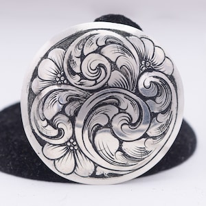 Silver Saddle Concho 1 inch, Bridle Rosettes, 1 inch Concho Sterling Silver Concho For Belts, Bag Making Supplies For Jewelry