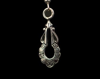 Sterling Silver Egyptian Revival Drop Earrings – Dainty Filigree Earrings, Ornate Egyptian Jewelry, Gifts for Her