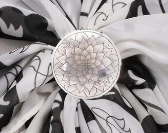 Silver Western Scarf Ring, Neckerchief Slide Handmade | Bandana Slide For Men, Scarf Slide, Wild Rag Slide, Scarf Jewelry Gift for Daughter