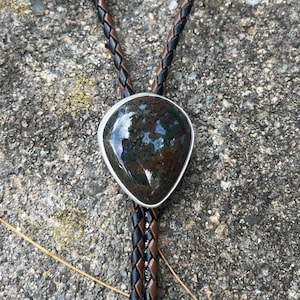 Stein Bolo Krawatte für Männer Sterling, Geschenk für ihn, westliche Schmuck Männer, Geschenk für Mann, Vatertagsgeschenk von Tochter, Sterling Silber Bolo