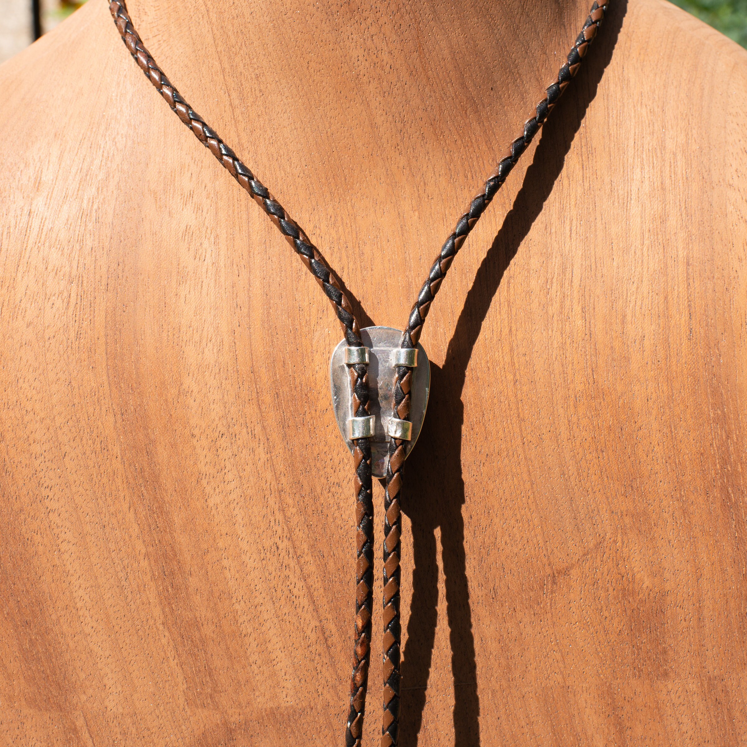 Handmade Sterling Silver Bolo Tie With a Stunning Picture Jasper Stone