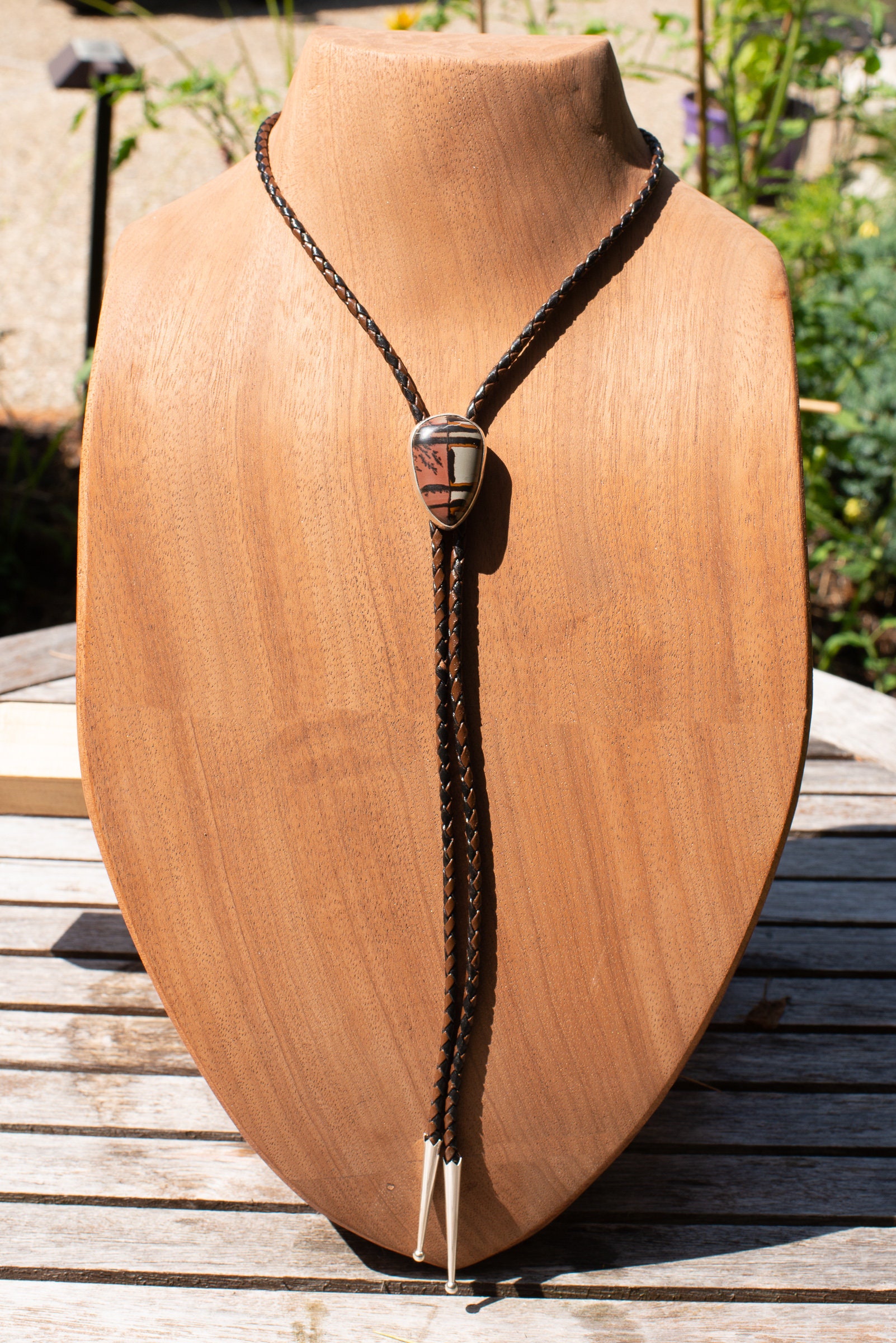 Handmade Sterling Silver Bolo Tie With A Stunning Picture Jasper Stone Handmade Bolo Natural