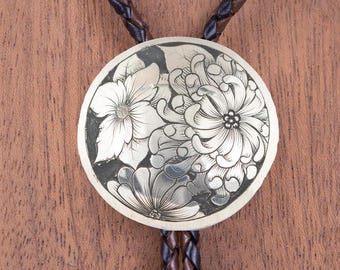 Wedding Bolos For Men, Sterling Silver Bolos Tie, Western Jewelry Men, Silver Concho Bolo for Women, Christmas Gifts For Dad From Daughter,