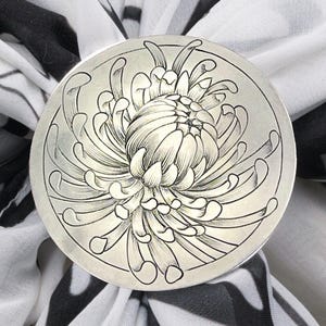 Handmade Silver Western Scarf Slide, Neckerchief Slide | Concho Scarf Ring, Wild Rag, Bandana Slide Silver, Nature Jewelry Gift for Wife
