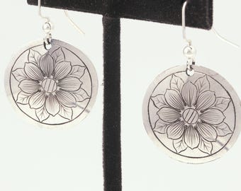 Southwest Earrings, Silver Dangle Boho , Mother's Day Gift from Son, Everyday Earrings, Flower Jewelry