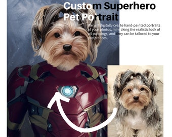 Costume Superhero Pet Portrait, Digital file only, worldwide, 100% Commercial Use