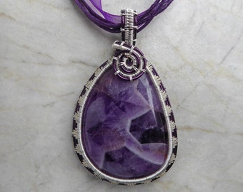 Amethyst Wire Wrapped Pendant, Amethyst Pendant, Wire Wrapped Pendant, Amethyst Wire Wrap, Pendant Necklace