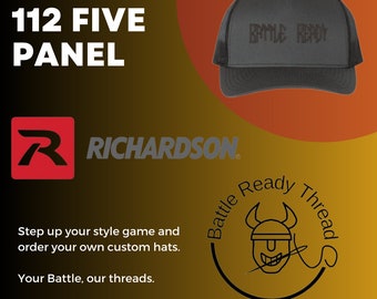 Richardson 112 5 panel Trucker hat, Embroidered trucker hat, Embroidery logo hat, Embroidered Snapback Trucker hat, Personalized Hat,