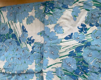 Vintage Vera Blue Flower Full Flat & Fitted Sheet Set