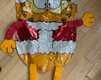 Vintage Garfield Christmas Santa Mylar Balloon