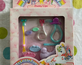 vintage 1987 My Little Pony - Ensemble de rubans et d'accessoires en dentelle Pretty Ups scellé