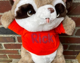 Vintage 1981 Shirt Tales Rick Raccoon Large Plush