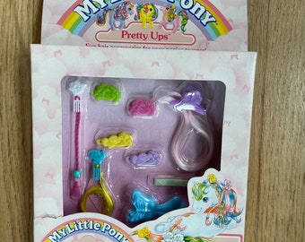 Ensemble My Little Pony Pretty Ups vintage 1987 oiseaux et fleurs dans une boîte scellée