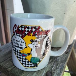 Vintage 1981 Warner Brothers Pepe Le Pew Breakfast Coffee Mug