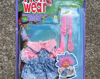 Vintage 1980’s Troll Wear Pink & Blue Dress In Original Package