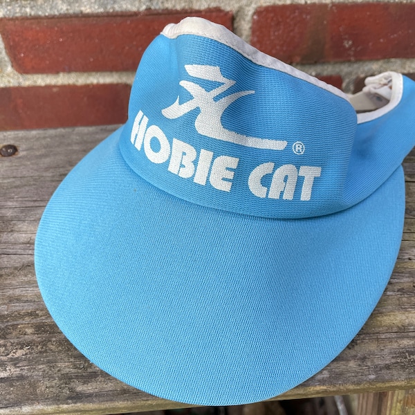 Vintage Hobie Cat Light Blue Visor Adjustable Hat