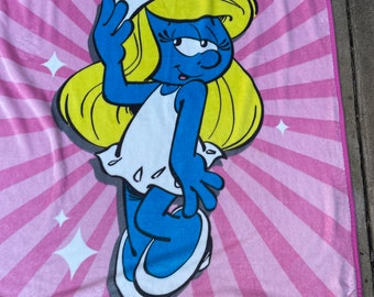 Vintage Smurfette Fleece Blanket