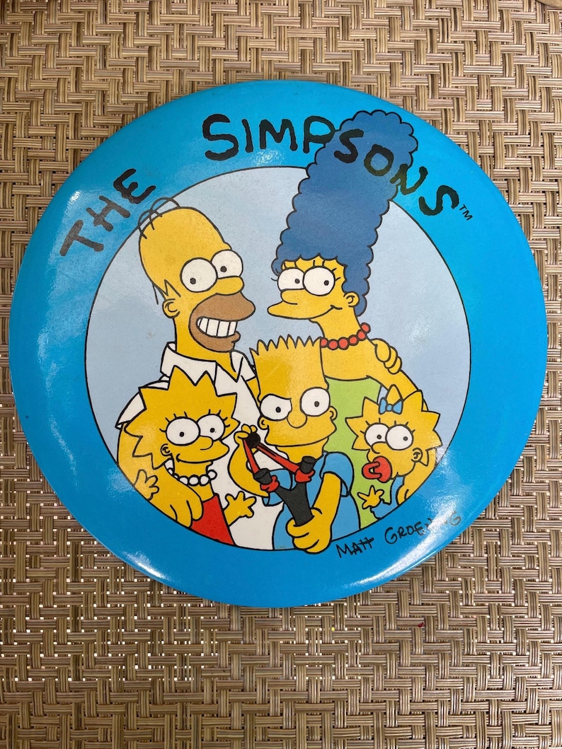 Vintage the Simpson’s Large 6” Pinback Button - Etsy
