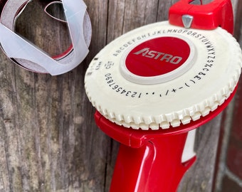 Vintage Astro Red Label Maker With Extra Tape