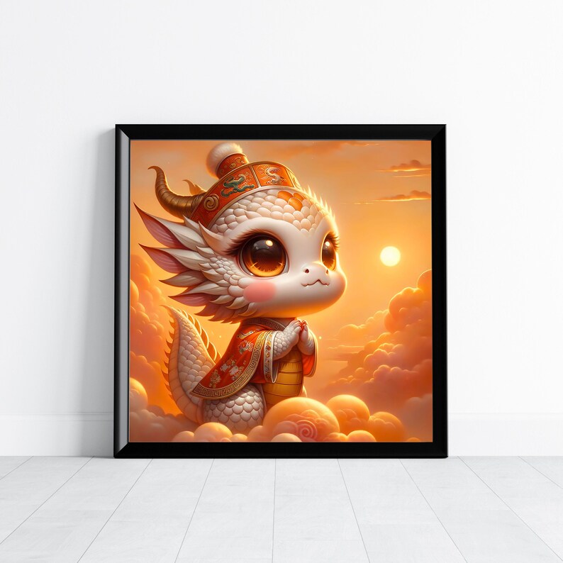 Cute Baby Dragon With Sunset Downloadable Digital Art - Etsy