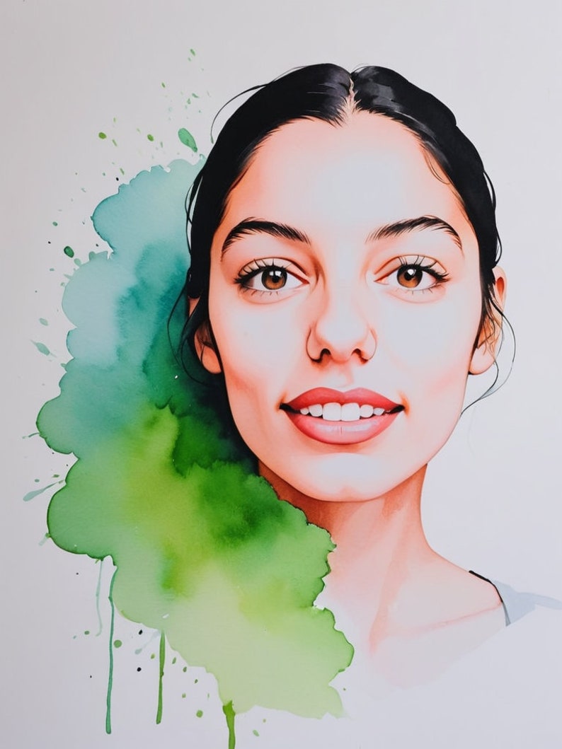 Watercolor Portrait Drawing, Hand Drawn, Convert Photo to Drawing