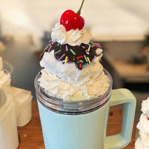 40oz Stanley Tumbler Topper Accessory - Faux Whipped Cream 40oz Stanley Topper - Stanley Tumbler Topper Faux Whipped Cream Sprinkles