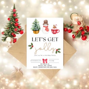Editable Holiday Invitation Template - Christmas Party Invite - Digital Download - Instant Access