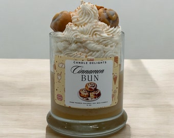 Cinnamon Bun | Fall Home Decor | Fall Candles | 12 Oz Soy Candle | Fall Gifts | Food Candle | Cinnamon Rolls | Christmas Gift Candle
