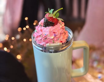 Faux Whipped Cream Tumbler Topper: Stanley Cup Accessory
