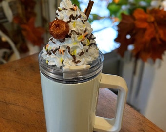Whipped Cream Stanley Topper: Chocolate Strawberry Tumbler Lid