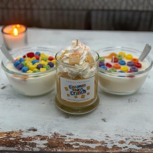 Cereal Candle - Fruit Loops Dessert Lovers Gift For Her Fruity Rings Cute Fun Sweet Retro Birthday Bridesmaid Kawaii Aesthetic Wedding Favor