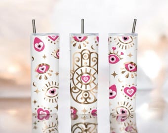 Evil Eye Tumbler Wrap - Mystic Eye Pattern - Sublimation Designs - 20 Oz Digital Download