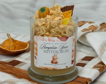 Pumpkin Spice Candle - Handmade Fall Decor - Scented Soy Candle - Cozy Autumn Gift