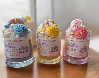 Birthday Cake Candle | Hand Poured Candles | 12 Oz | Scented Candle | Happy Birthday Candle | Gift For Her | Soy Candle | Gift Candle