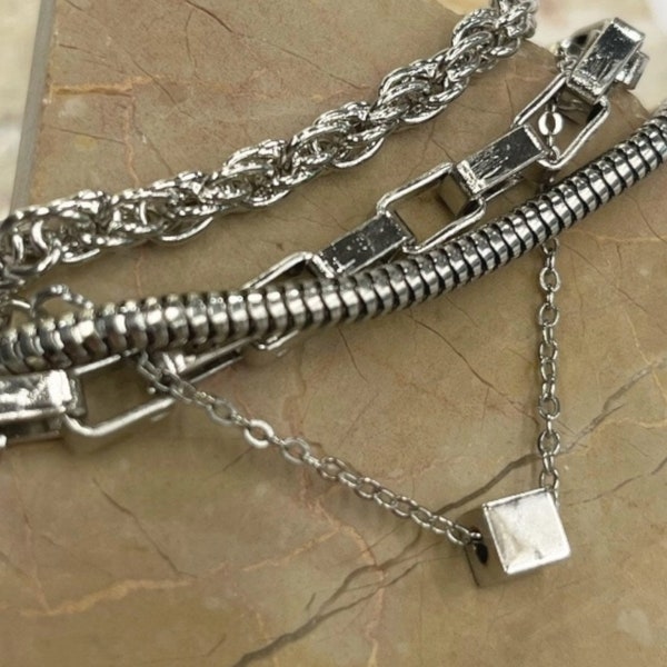 Ensemble de Bracelets à Chaînes Polyvalents | Argent Sterling