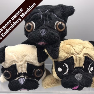 In-The-Hoop (ITH) Flopsy Pug Plush Design