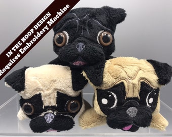 In-The-Hoop (ITH) Flopsy Pug Plush Design